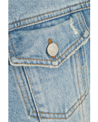 Veste en jean déchirée bleu clair MSGM