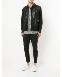 Veste en jean en cuir noire CK Calvin Klein