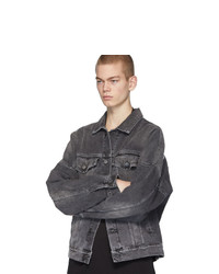 Veste en jean gris foncé Palm Angels