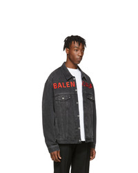 Veste en jean gris foncé Balenciaga