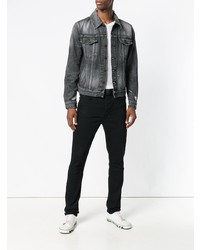 Veste en jean gris foncé Saint Laurent