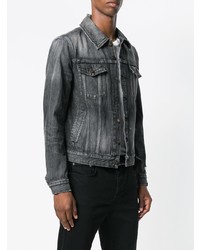 Veste en jean gris foncé Saint Laurent