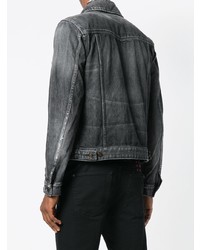 Veste en jean gris foncé Saint Laurent