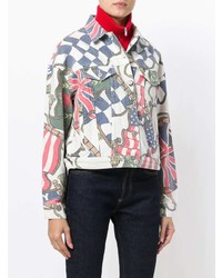 Veste en jean imprimée blanche Tommy Jeans