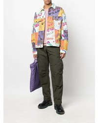 Veste en jean imprimée multicolore Moschino