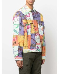 Veste en jean imprimée multicolore Moschino