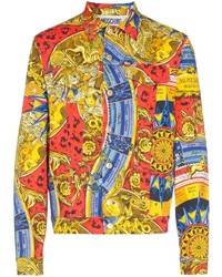 Veste en jean imprimée multicolore Moschino