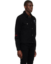 Veste en jean imprimée noire Ksubi