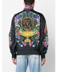 Veste en jean imprimée noire VERSACE JEANS COUTURE