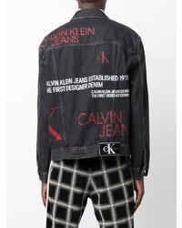 Veste en jean imprimée noire Calvin Klein Jeans