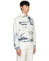 Veste en jean imprimée tie-dye blanche Alexander McQueen