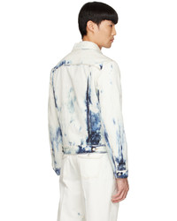 Veste en jean imprimée tie-dye blanche Alexander McQueen