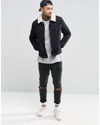 Veste en jean noire Asos