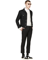 Veste en jean noire Saint Laurent