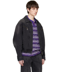 Veste en jean noire Andersson Bell