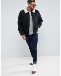 Veste en jean noire Asos