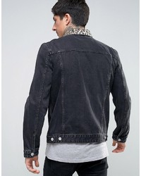 Veste en jean noire Asos