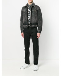 Veste en jean noire Saint Laurent