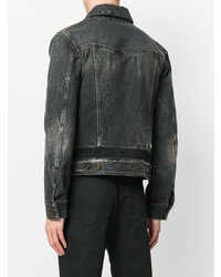 Veste en jean noire Saint Laurent