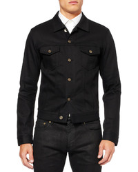 Veste en jean noire Saint Laurent