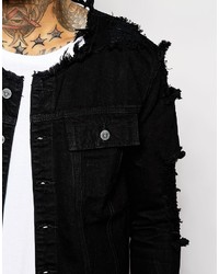 Veste en jean noire