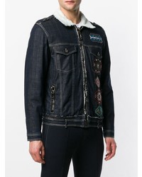 Veste en jean noire Frankie Morello