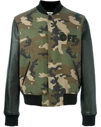 Veste en laine camouflage olive