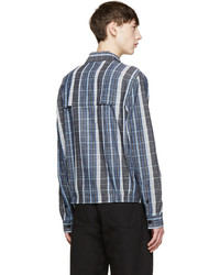 Veste en laine écossaise bleue Acne Studios