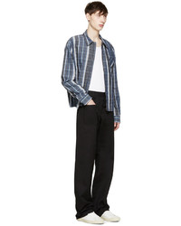 Veste en laine écossaise bleue Acne Studios