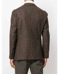 Veste en laine marron foncé Boglioli