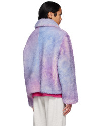 Veste en peau de mouton retournée imprimée tie-dye violet clair ERL