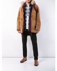 Veste en peau de mouton retournée marron clair Coach