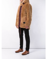 Veste en peau de mouton retournée marron clair Coach