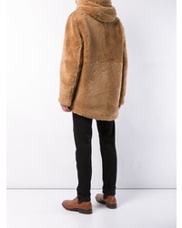 Veste en peau de mouton retournée marron clair Coach