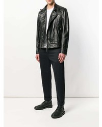 Veste en peau de mouton retournée noire Dirk Bikkembergs