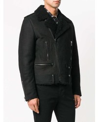 Veste en peau de mouton retournée noire Saint Laurent