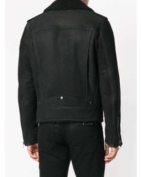 Veste en peau de mouton retournée noire Saint Laurent