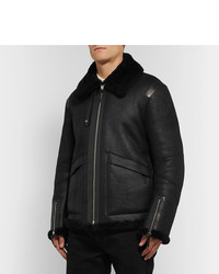 Veste en peau de mouton retournée noire Bottega Veneta