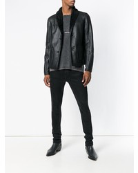 Veste en peau de mouton retournée noire Saint Laurent