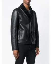 Veste en peau de mouton retournée noire Saint Laurent