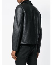 Veste en peau de mouton retournée noire Saint Laurent