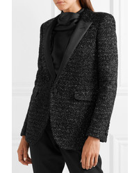 Veste en tweed noire Saint Laurent