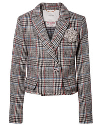 Veste en tweed ornée grise