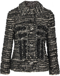 Veste en tweed ornée noire Simone Rocha