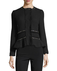 Veste en tweed texturée noire