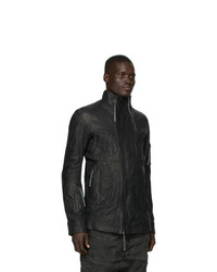 Veste harrington en cuir noire Boris Bidjan Saberi