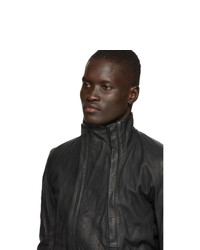 Veste harrington en cuir noire Boris Bidjan Saberi