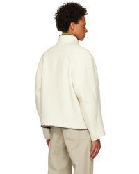 Veste harrington en laine blanche 3MAN