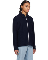 Veste harrington en laine bleu marine A.P.C.