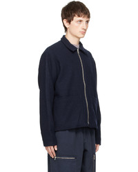 Veste harrington en laine bleu marine YMC